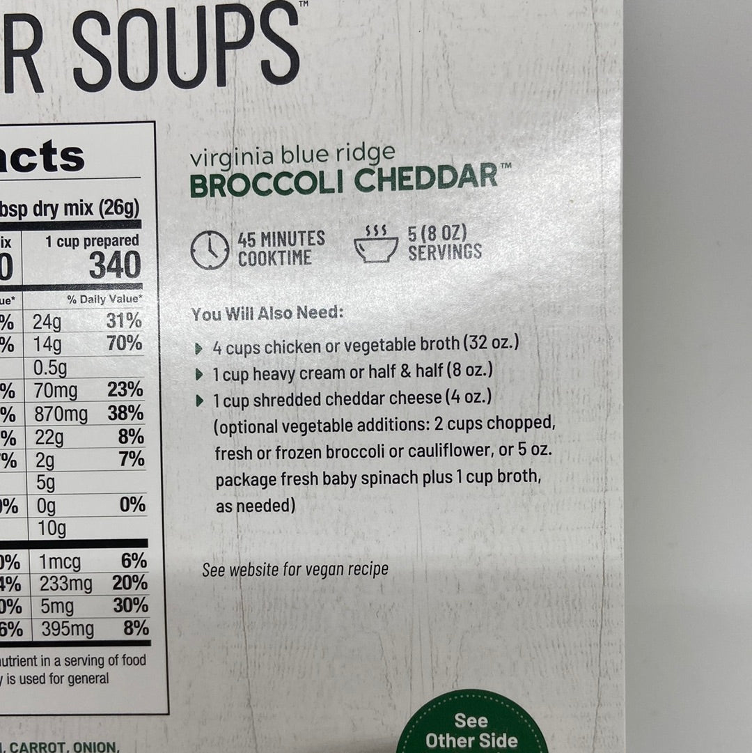 Virginia Blue Ridge Broccoli Cheddar Soup Mix