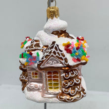 Load image into Gallery viewer, Gingerbread House Polish Hand Blown Glass Ornament