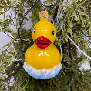 Rubber Duck Polish Hand Blown Glass Ornament