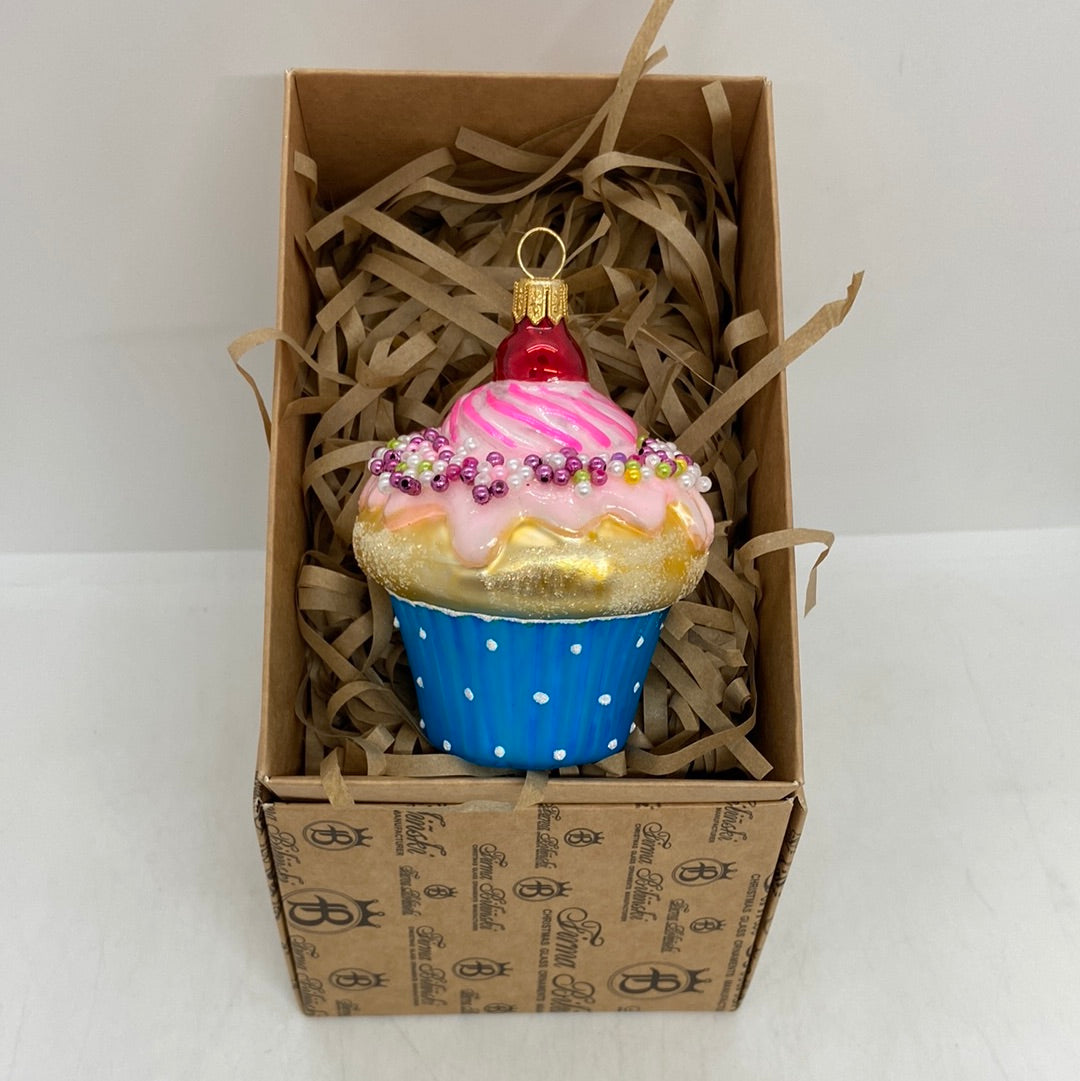 Cupcake Hand blown Glass Polish Ornament