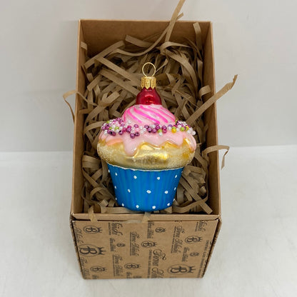 Cupcake Hand blown Glass Polish Ornament