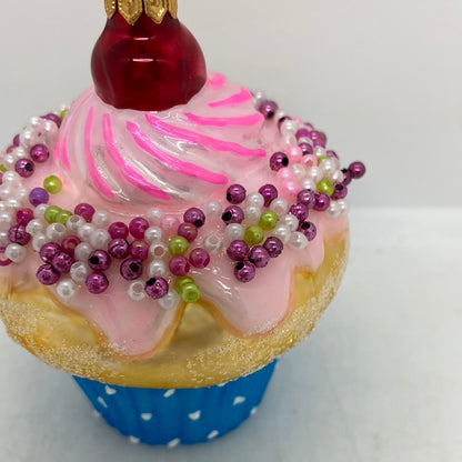 Cupcake Hand blown Glass Polish Ornament