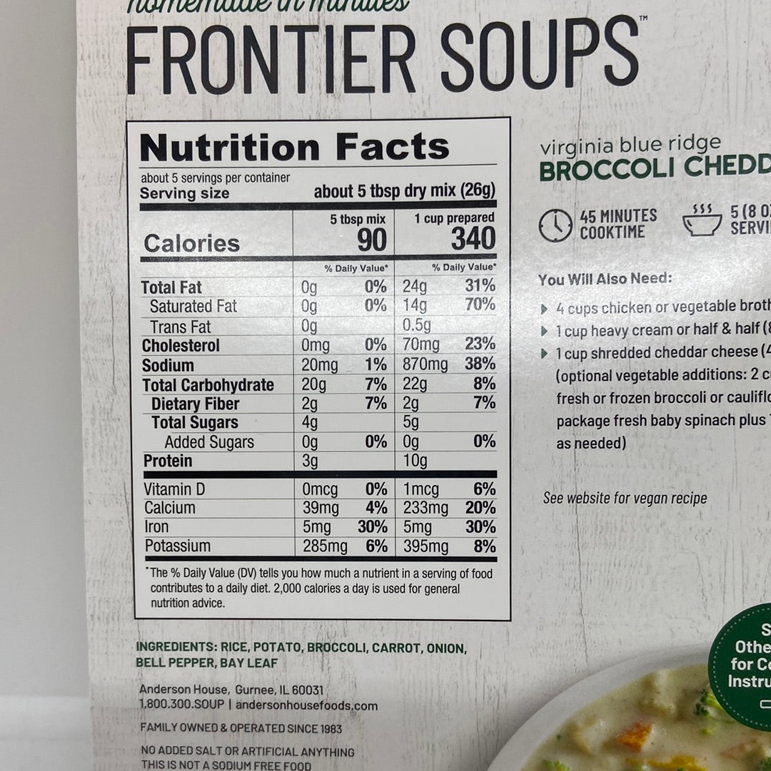 Virginia Blue Ridge Broccoli Cheddar Soup Mix