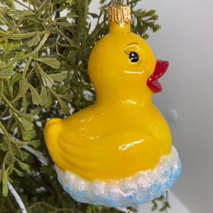 Rubber Duck Polish Hand Blown Glass Ornament