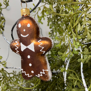 Gingerbread Man Polish Glass Blown Ornament